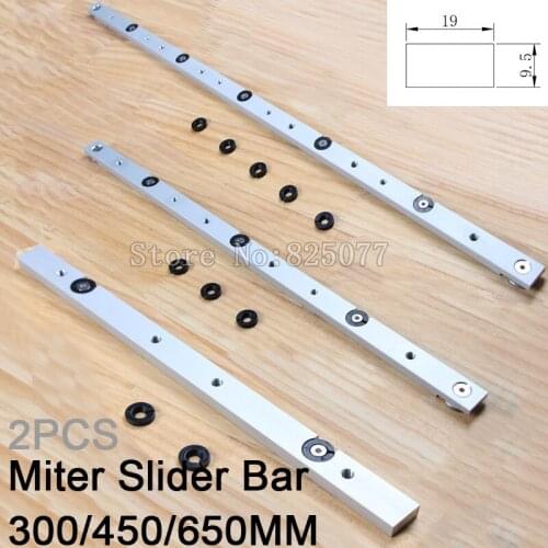 2PCS Aluminium Miter Slider Bar Length 300mm (12") / 450mm (18") / 650mm (25.5") Wood Working Tools KF939