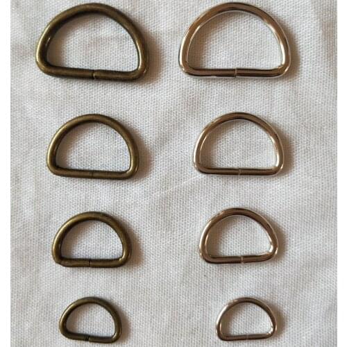 20pcs/lot 20mm/15mm/12mm/10mm type D ring Connection alloy metal shoes bags Buckles DIY Accessory Luggage bag buckle Snap hook