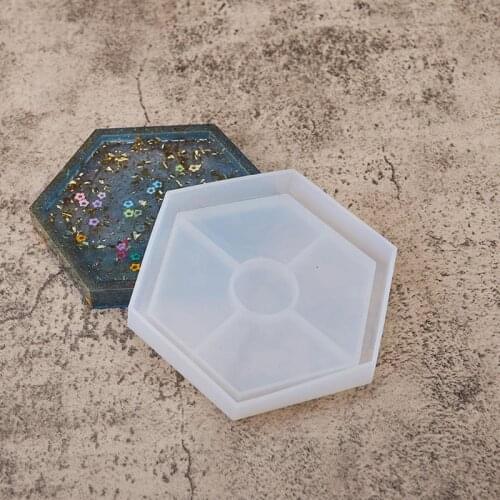 3 Shape Round Square Coaster Resin Mold Tea Mat Tray Silicone Casting Mold Tools A0NF