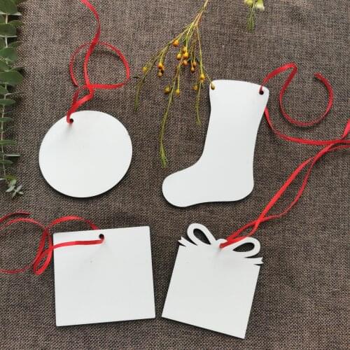 30pcs/lot sublimation blank heat transfer printing Christmas tree decoration pendant MDF two-sided printing new DIY gifts