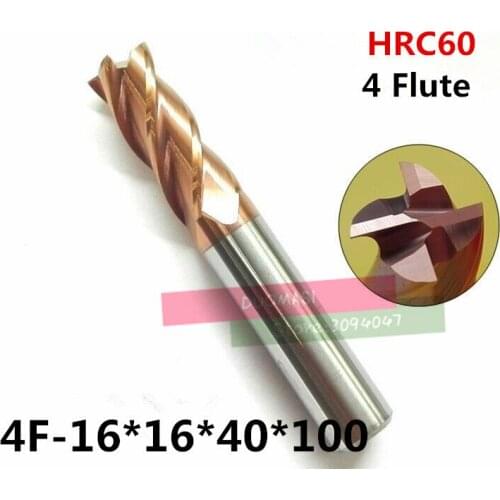 4F-16 HRC60,carbide Square Flatted End Mills coating:nano 4 flute diameter 16 mm, The Lather,boring Bar,cnc,machine