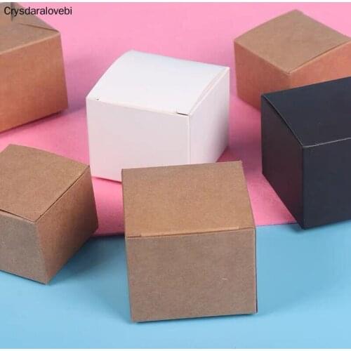 50pcs Brown/White/Black Blank Paper Box for Cosmetic Packing Box Valves Tubes Craft Candle Gift Packaging Boxes