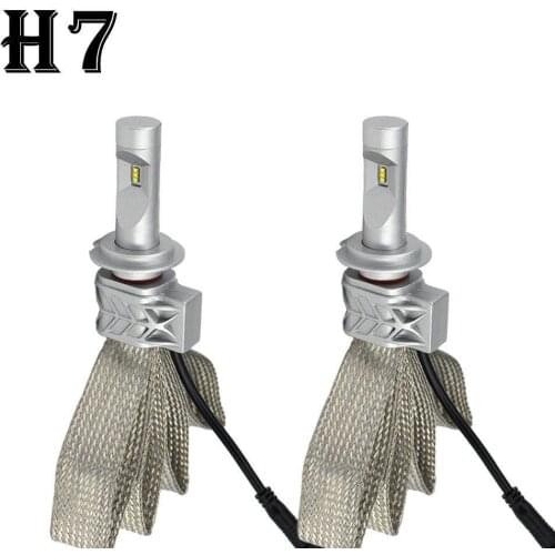 5S LED Headlight Kit H7 55W 12000LM Fanless LUMILEDLUXEON ZES LED Chips Single Beam 6000K Super White H7 Driving Headlamp Bulbs
