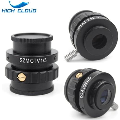 SZM CTV 1/2 1/3 1X Adapter 0.3X 0.5X C mount Lens Adapter For Trinocular Stereo Microscope HDMI VGA USB Video Camera