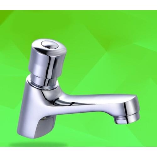 Auto Self Closing Water Saving Tap Bathroom Basin Cold Faucet Delay Push Button