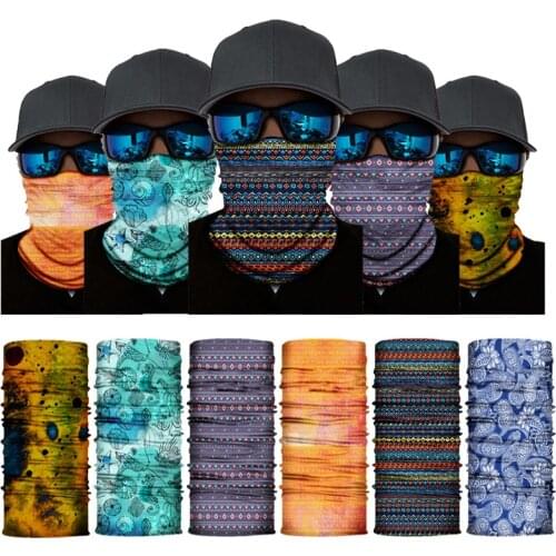 Men Mascarillas Printed Bandana Women Head Face Shield Ski Hiking Cycling Fishing Half Face Cover Neck Warmer Gaiter Balaclava