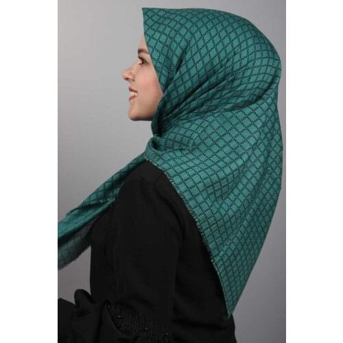 BAYSEM PATTERNED LINEN FLAMLI SCARF-DESEN-07-RENK-03