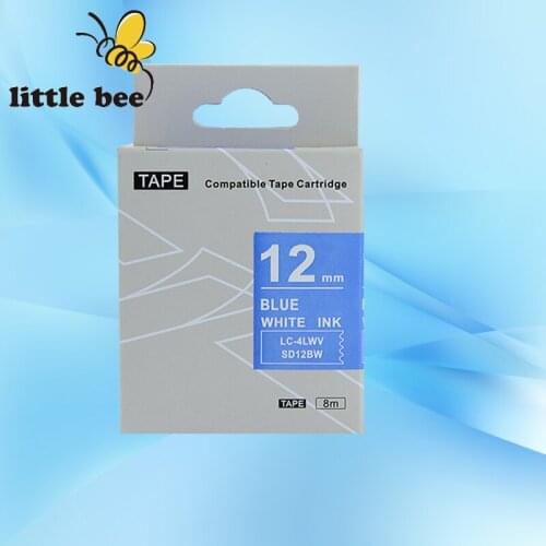 Free shipping 1Pcs Top quality Epson 12mm label tape LC-4LWV white on Blue compatible labelworks/tepra printer