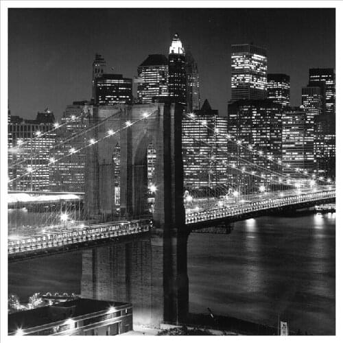 Free Shipping Home Decoration Wall art prints Canvas city Oil Painting New York Bridge art black and white picture