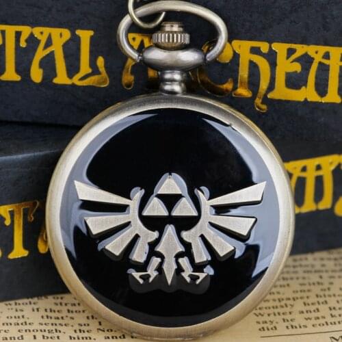 New Game Sword Theme Bronze Quartz Pocket Watches Analog Pendant Necklace Chain Pocket Watches Mens Womens Gifts