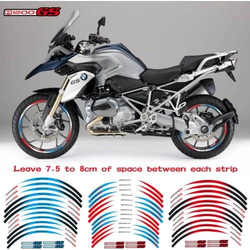 For BMW R1200GS Motorcycle front and rear wheels Outer rim waterproof high quality Sticker Reflective Stripe Wheel Decals