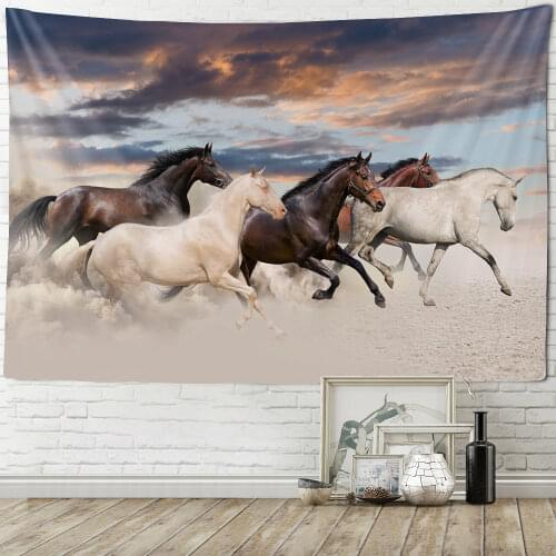 Pentium Horse Print Wall Hippie Tapestry Polyester Fabric Home Decor Wall Rug Carpets Hanging Big Couch Blanket