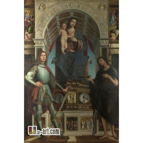 Canvas Prints (Lorenzo Costa and Gianfrancesco Maineri) home decoration art oil painting prints on canvas Religion-327