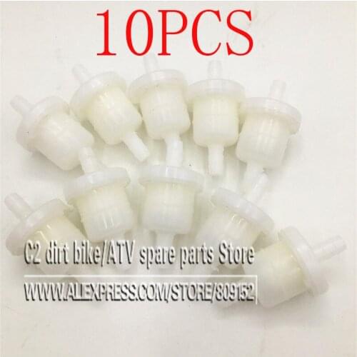 10PCS/lot Car Dirt Pocket Bike Oil Filter Petrol Gas Gasoline Liquid Fuel Filter For Scooter Motorcycle Motorbike Motor