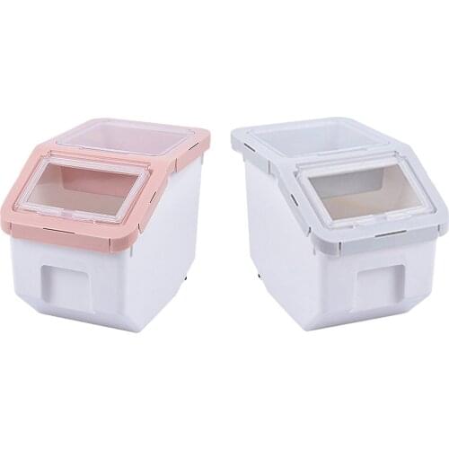 5kg Large Capacity Kitchen Food Storage Container Sealed Cereal Rice Storage Tank with Measuring Cup Moisture-proof