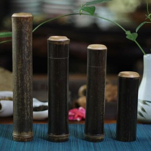 Natural Bamboo Tea Storage Box Portable Storage Box Carry Tea Canister Boxes Tea Jar Caddy Seal Storage Bottle Case Spice Box
