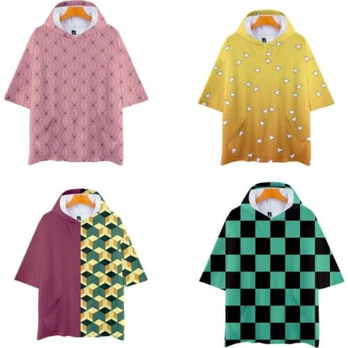 Anime Demon Slayer Kimetsu No Yaiba Tanjiro Kamado Cosplay Costume Women Men Kimono Plus Size T shirts tops Hoodie