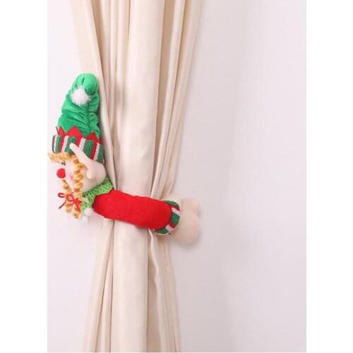 Cartoon Couple Style Elf Shape Curtain Buckle Fixing Tool Christmas Decoration Drape Holder Home Window Decoration CurtainBuckle