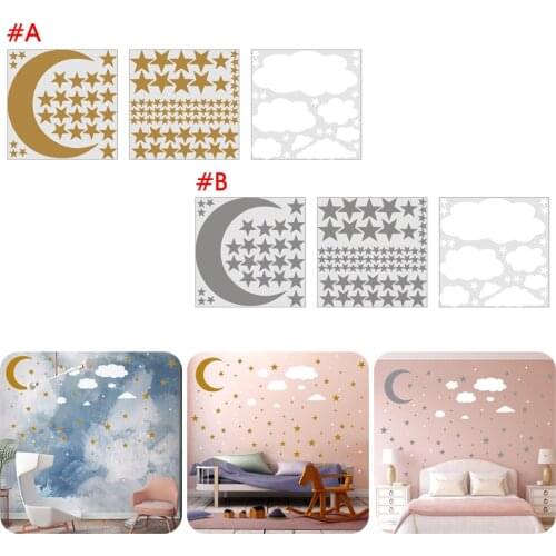 Wall Stickers Wall Decor Star Moon Cloud Wall Decals PVC Adhesive Wall Decor for Living Kids Room Bedroom Decor Home Decoration