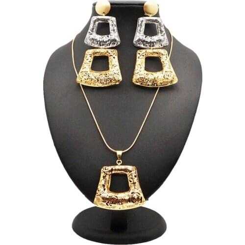 New design women earring jackets gold jewelry party jewelry set women necklace Earring pendant women jewelry earring