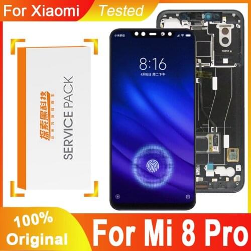 Original 6.21'' AMOLED Display For XiaoMi Mi 8 Pro LCD For Mi 8 Explore Display Touch Screen Digitizer Assembly No fingerprint