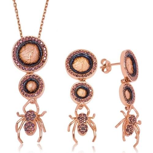 Original silver Spider & Leaf Set ,Most Special Jewelry Sets Suitable and Quality Products Types