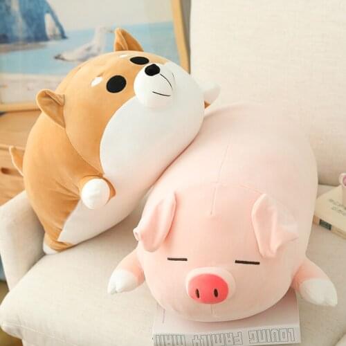 50/70/90cm Big Cute Dog Pig Plush Pillow Toys Soft Shiba Inu & Husky Dog Plush Toys for Children Cartoon Baby Doll Sofa Cushion