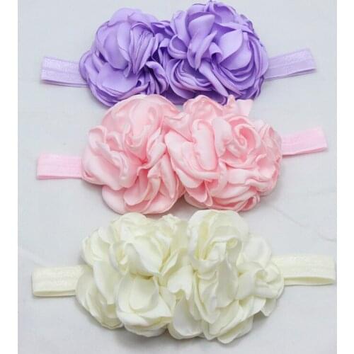 Wedding satin flower hairband for Newborn Baby Top Knot Headband Christmas gift headband children hair accessories 240pcs/lot