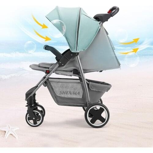 Factory direct stroller can lie down can sit light folding four-wheeled newborn baby portable trolley2021