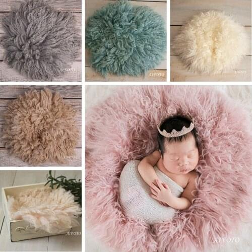 Newborn Photography Wool Blanket For Baby Shoot Prop Posing Soft Fluffy Fotografia Blanket Flokati Baby Photo Studio Accessories