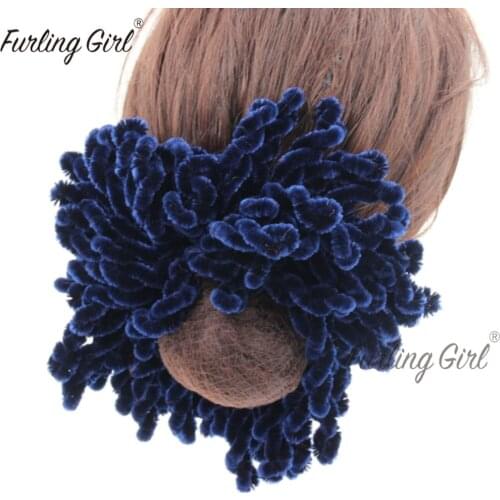 Furling Girl 1PC Muslim Women Fashion Scrunchies Elastic Hair Bands Large Size Knitting Wool Hair Ponytail Bun Holder