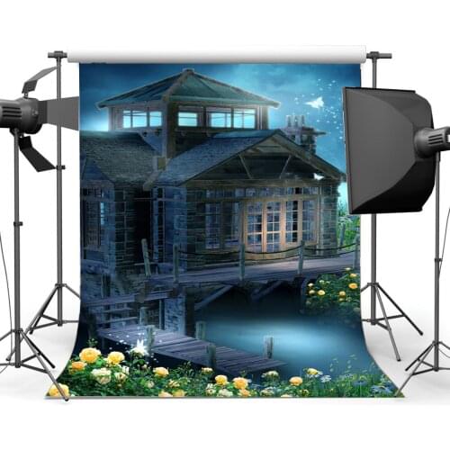 Fairytale Castle Backdrop Dreamy Haunted Palace Elf Butterfly Fresh Flowers Backdrops Fantasy Photography Background