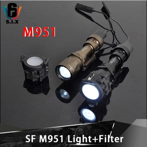 Tactical Softair Surefir M951 Flashlight Super Bright Wapens Airsoft Lampe Light Cover Filter