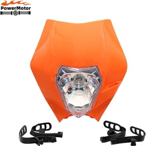 12V 35W Universal Motorcycle Headlight Dirt Bike Motocross Supermoto Waterproof For Headlight Exc Fairing Black