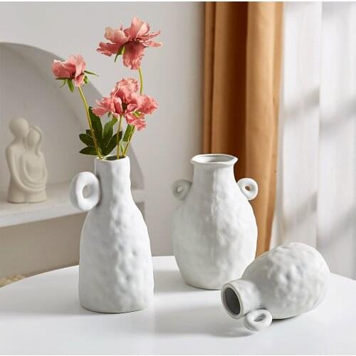 Nordic Vase Flower Vase Home Decoration Creative Ceramic Vase Living Room Decoration Vase Minimalist Decor Desktop Decoration