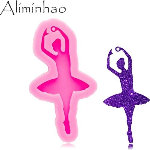 DY0937 Bright Dancing girl Earrings Silicone Keychain Mold, Ballet dancer Resin Molds for Jewelry, Epoxy Molds Resin Craft