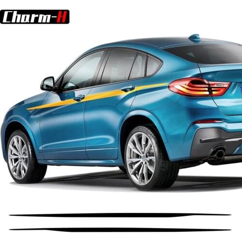 2pcs Car Styling M Performance Accent Stripes Door Side Graphics Waistline Vinyl Decals Stickers for BMW X4 M F26 Accessories