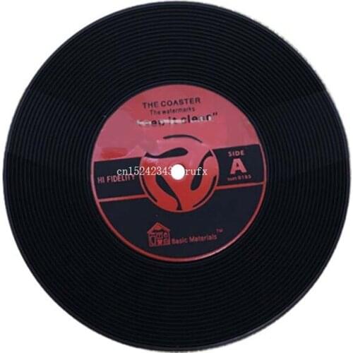 300pcs CD Record Drinks Coasters Home Table Cup Mat Creative Decor Coffee Drink Placemat Spinning Retro