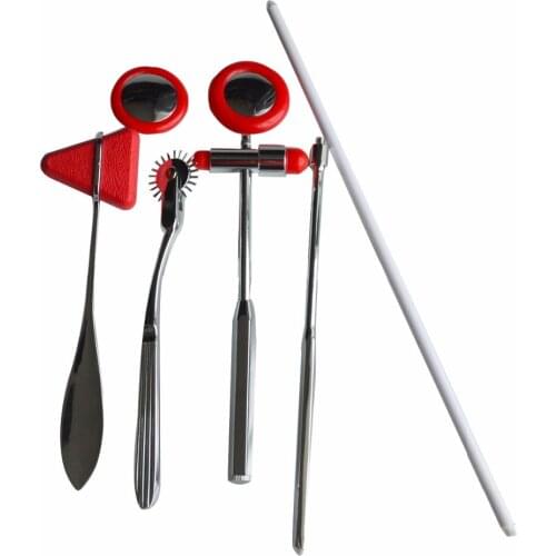 5pcs/set Surgical Reflex Hammer Multifunction Clinics Hammer Medical Diagnosis Neurological Plexor Health Care Tool Red