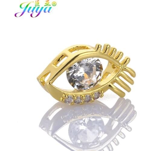 Ali Moda DIY Jewelry Supplies Big Zircon Hollow Turkish Evil Eye Charm Beads For Natural Stones Beadwork Bracelet Jewelry Making