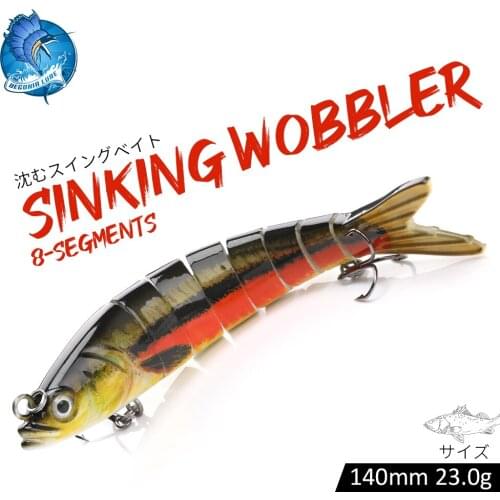 Begonia Lure Sinking Fishing Wobblers 14CM 23G Swimbait Lures for Fishing 8 Segments Crankbaits Hard Wobblers for Pike