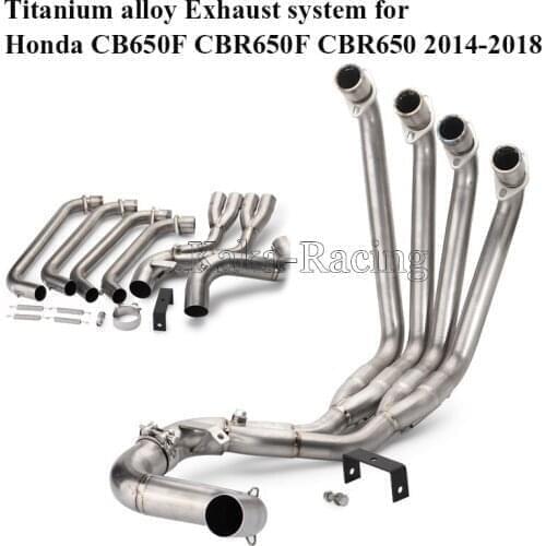 CBR650F Motorcycle Exhaust Muffler Full Titanium Alloy System Slip on + Tail muffler For Honda CBR650 cbr650f CB650F 2014-2018