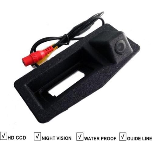 CCD Car Trunk Handle Rear View Reverse Camera For CADILLAC ATS 2013 2014 2015 Auto Backup Parking Reversing Camera Guide Line