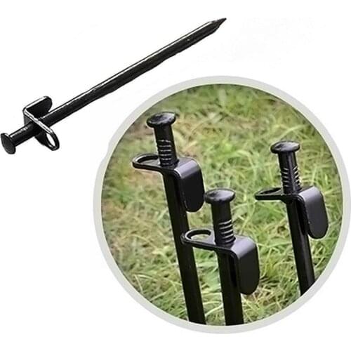 Black Tent Bold Steel Nails Outdoor Beach Nails Not to is Accessories Tent and Deform Easy Material Hard G3T2