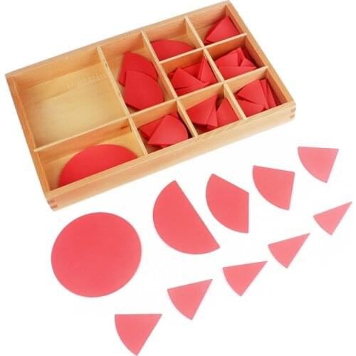 Baby Toy Montessori Cut-Out Labeled Fraction Circles 1-10 Teaching Aids Wood Board Education Preschool Kids Brinquedos Juguete