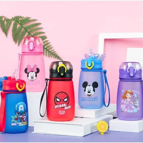Disney Summer Children Plastic Cup Kindergarten Primary School Cartoon Kid Baby Mini Leakproof Direct Drinking Straw Pudding Cup