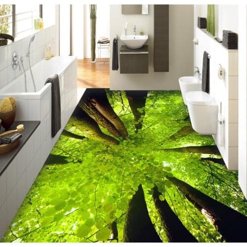 Home Decoration 3D floor forest leaves Waterproof floor mural painting Custom Photo self-adhesive 3D floor