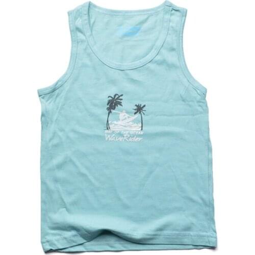 Football coconut tree wave rider boys striped cotton chesty kids Vest children Camisoles child summer soft tanks 2-8Y 4pcs/lot