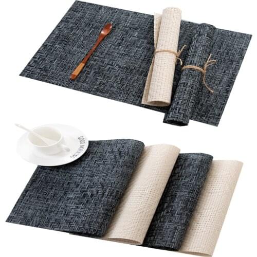 30x45CM Placemat,Nordic PVC Weave Food Mat,Table Wipe Mat for Dining Christmas Home Decorations Coaster Stain-Resistant