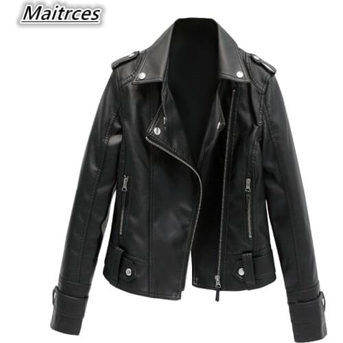 Jaqueta Couro New Arrival Real Plus Size S-2xl 2018 Autumn Winter Women Leather Coat Female Slim Jacket Womens Outerwear Jk008